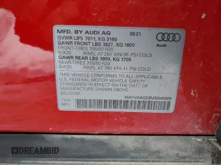 2021 Audi e-tron Prestige z VIN WA1VAAGE8MB040969, wystawiony jako Copart lot #44968835 z przebiegiem 24 137 mil mil oraz Szkody całkowita. Historia ofert i sprzedaży dostępna na DreamBid. Obrazek 12.