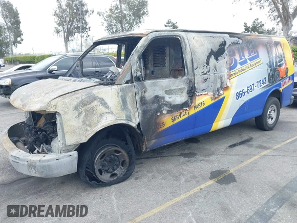 2018 Chevrolet Express Cargo Van with VIN 1GCWGBFP4J1254537, listed as a IAAI auction lot 41894131 with 1 mi miles. Bid and sale history available at carsss.com. Image 2.