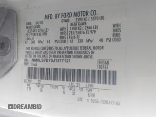 2018 Ford Transit Connect XL with VIN NM0LS7E70J1377121, listed as a IAAI auction lot 42303567 with 175,793 mi miles and . Bid and sale history available at DreamBid. Image 9.