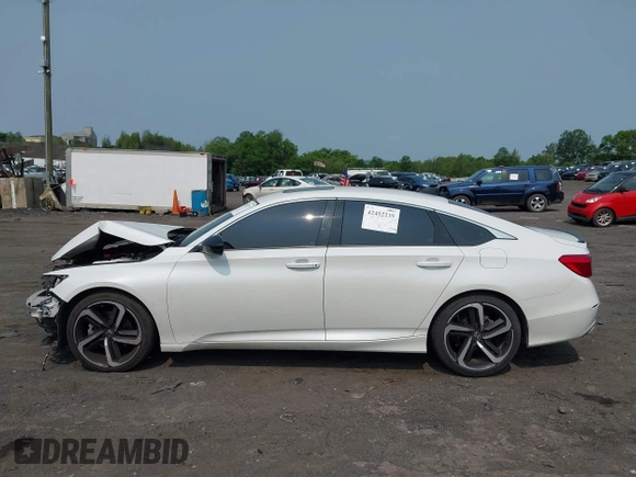 2021 Honda Accord Sport with VIN 1HGCV2F38MA027279, listed as a IAAI auction lot 42452235 with 58,180 mi miles and . Bid and sale history available at DreamBid. Image 14.