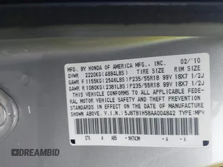 2010 Acura RDX Technology с VIN 5J8TB1H58AA004842, выставлен на аукционе IAAI как лот 42521748 с пробегом 206 166 миль миль и . История ставок и продаж доступна на DreamBid. Изображение 9.