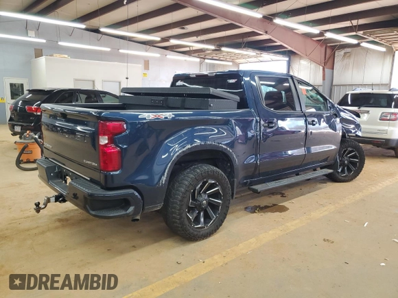 2022 Chevrolet Silverado 1500 Custom with VIN 1GCPDBEK4NZ533187, listed as a Copart auction lot 47368025 with 0 mi miles and Salvage Title. Bid and sale history available at carsss.com. Image 3.