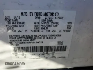 2015 Ford Explorer Limited with VIN 1FM5K8F87FGC50021, listed as a Copart auction lot 87771365 with 181,436 mi miles and Salvage Title. Bid and sale history available at DreamBid. Image 13.