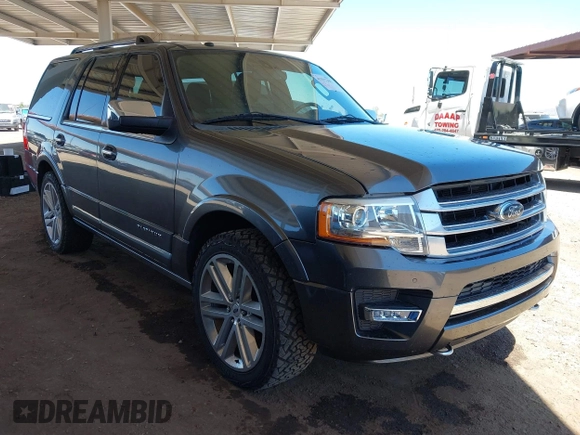 2017 Ford Expedition Platinum z VIN 1FMJU1MT5HEA25988, wystawiony jako IAAI lot #42577390 z przebiegiem 185 037 mil mil oraz . Historia ofert i sprzedaży dostępna na DreamBid. Obrazek 1.