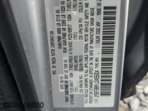 2018 Mazda CX-5 Sport with VIN JM3KFBBMXJ0455904, listed as a Copart auction lot 49449095 with 116,673 mi miles and Salvage Title. Bid and sale history available at carsss.com. Image 13.