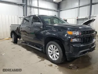 2021 Chevrolet Silverado 1500 Custom with VIN 1GCUYBEF0MZ256840, listed as a Copart auction lot 41638615 with 55,904 mi miles and Salvage Title. Bid and sale history available at carsss.com. Image 4.