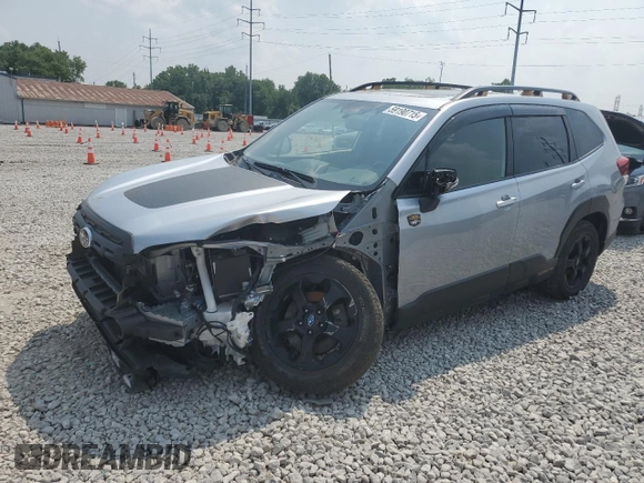 2023 Subaru Forester Wilderness with VIN JF2SKAMC7PH520075, listed as a Copart auction lot 59190715 with 40,834 mi miles and Salvage title. Bid and sale history available at DreamBid. Image 1.