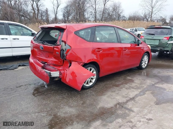 2012 Toyota Prius v Two with VIN JTDZN3EU3C3012636, listed as a IAAI auction lot 41485685 with 186,053 mi miles. Bid and sale history available at carsss.com. Image 4.