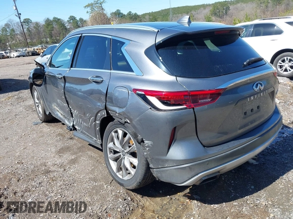 2020 Infiniti QX50 Essential with VIN 3PCAJ5M1XLF101179, listed as a IAAI auction lot 41761070 with 76,662 mi miles and . Bid and sale history available at DreamBid. Image 3.