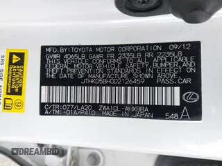 2013 Lexus CT 200h z VIN JTHKD5BH0D2126459, wystawiony jako IAAI lot #42207697 z przebiegiem 188 111 mil mil oraz . Historia ofert i sprzedaży dostępna na DreamBid. Obrazek 9.