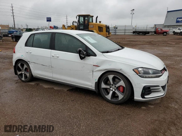 2019 Volkswagen Golf GTI S with VIN 3VW6T7AUXKM000967, listed as a Copart auction lot 58516754 with 43,355 mi miles and Salvage Title. Bid and sale history available at carsss.com. Image 4.