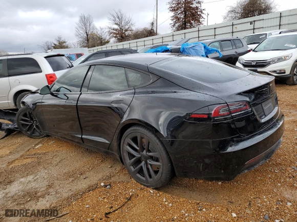 2022 Tesla Model S with VIN 5YJSA1E58NF488719, listed as a Copart auction lot 81804213 with 0 mi miles and Salvage Title. Bid and sale history available at carsss.com. Image 2.