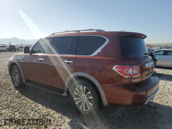 2018 Nissan Armada SL with VIN JN8AY2NC1J9557769, listed as a Copart auction lot 53961105 with 55,678 mi miles and Salvage Title. Bid and sale history available at carsss.com. Image 2.