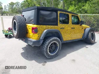 2018 Jeep Wrangler Unlimited Sport z VIN 1C4HJXDN2JW324872, wystawiony jako IAAI lot #42112231 z przebiegiem 80 412 mil mil oraz . Historia ofert i sprzedaży dostępna na DreamBid. Obrazek 4.