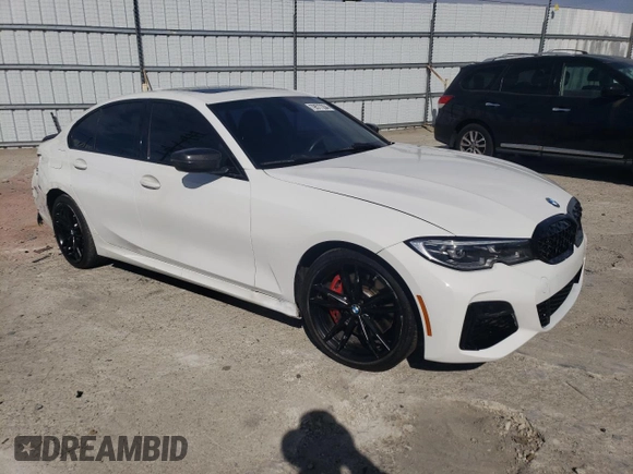 2021 BMW 3 Series M340i with VIN 3MW5U7J02M8B87249, listed as a Copart auction lot 43606975 with 43,373 mi miles and Salvage Title. Bid and sale history available at carsss.com. Image 4.