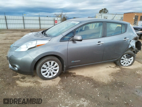 2016 Nissan LEAF S with VIN 1N4BZ0CP1GC313399, listed as a Copart auction lot 38595063 with 43,316 mi miles. Bid and sale history available at carsss.com. Image 1.