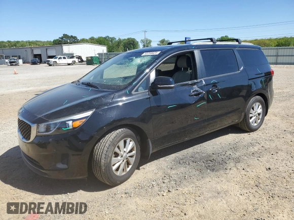2017 Kia Sedona LX with VIN KNDMB5C16H6319926, listed as a Copart auction lot 53259925 with 107,398 mi miles and Salvage Title. Bid and sale history available at DreamBid. Image 1.