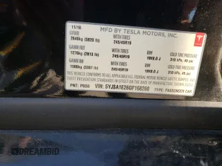 2016 Tesla Model S 90D with VIN 5YJSA1E26GF168260, listed as a Copart auction lot 48703154 with 90,567 mi miles and Salvage Title. Bid and sale history available at DreamBid. Image 13.