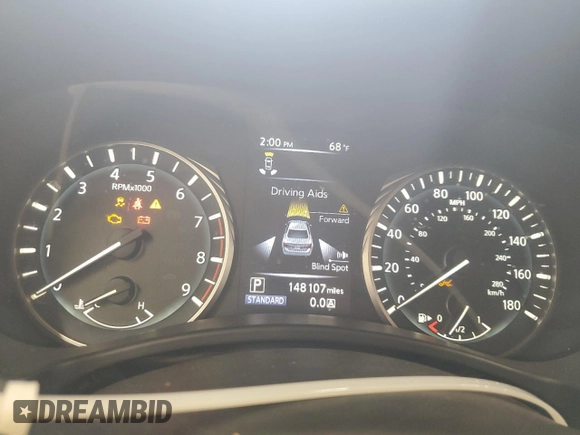 2020 Infiniti Q50 Luxe z VIN JN1EV7AR9LM252570, wystawiony jako Copart lot #58611975 z przebiegiem 148 107 mil mil oraz Czysty tytuł • Clean title. Historia ofert i sprzedaży dostępna na DreamBid. Obrazek 9.
