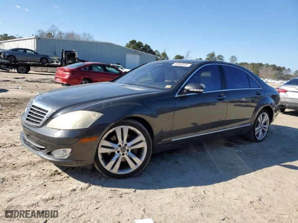 2007 Mercedes-Benz S-Class 5.5L V8 with VIN WDDNG86X37A112774, listed as a Copart auction lot 46650935 with 209,748 mi miles and Salvage Title. Bid and sale history available at carsss.com. Image 1.