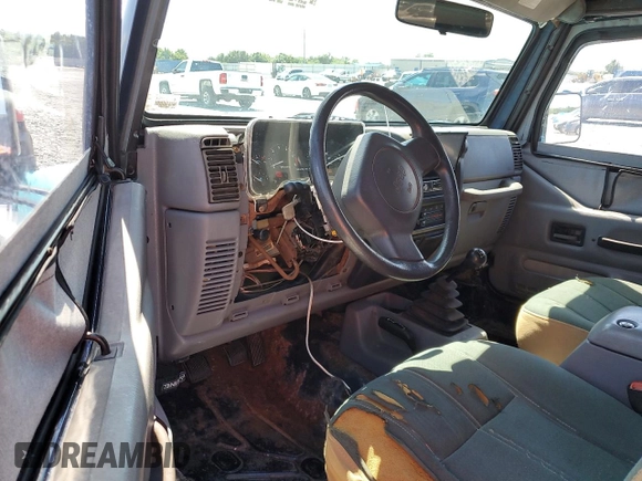 1997 Jeep Wrangler SE with VIN 1J4FY29P2VP446786, listed as a Copart auction lot 52295305 with 0 mi miles and Salvage Title. Bid and sale history available at carsss.com. Image 8.