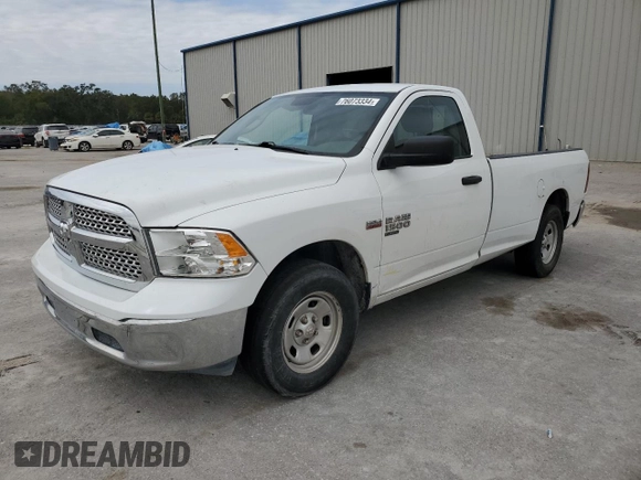 2020 Ram 1500 Tradesman z VIN 3C6JR6DT6LG144032, wystawiony jako Copart lot #76073334 z przebiegiem 73 342 mil mil oraz Nie do naprawy • Non repairable. Historia ofert i sprzedaży dostępna na DreamBid. Obrazek 1.