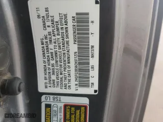 2012 Honda Civic Cpe LX with VIN 2HGFG3B56CH511276, listed as a Copart auction lot 53910685 with 182,082 mi miles and Salvage Title. Bid and sale history available at carsss.com. Image 12.