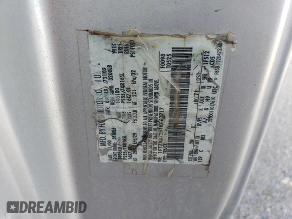 2001 Ford F-150 XL with VIN 1FTZX07261KF67717, listed as a Copart auction lot 78946214 with Not provided miles and Salvage title. Bid and sale history available at DreamBid. Image 12.