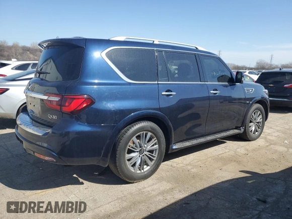 2020 Infiniti QX80 Luxe z VIN JN8AZ2NE2L9255411, wystawiony jako Copart lot #49269175 z przebiegiem 133 544 mil mil oraz Czysty tytuł • Clean title. Historia ofert i sprzedaży dostępna na DreamBid. Obrazek 3.