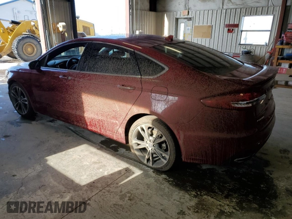 2019 Ford Fusion Titanium with VIN 3FA6P0D91KR206872, listed as a Copart auction lot 39536424 with 90,755 mi miles and Salvage Title. Bid and sale history available at carsss.com. Image 2.