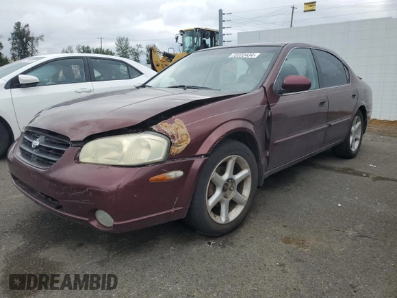 2001 Nissan Maxima GXE z VIN JN1CA31D91T831187, wystawiony jako Copart lot #72222434 z przebiegiem 138 438 mil mil oraz Szkoda całkowita • Salvage title. Historia ofert i sprzedaży dostępna na DreamBid. Obrazek 1.