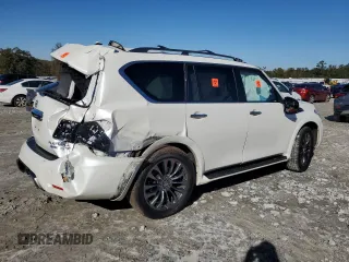 2020 Nissan Armada Platinum with VIN JN8AY2NFXL9361522, listed as a Copart auction lot 80917344 with Not Provided miles and Salvage Title. Bid and sale history available at carsss.com. Image 3.