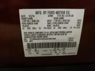 2016 Ford Explorer XLT z VIN 1FM5K8DH4GGC66164, wystawiony jako Copart lot #42800975 z przebiegiem 172 847 mil mil oraz Szkoda całkowita • Salvage title. Historia ofert i sprzedaży dostępna na DreamBid. Obrazek 13.