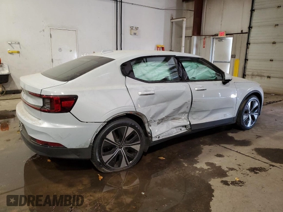 2023 Polestar 2 with VIN YSMEG3KA8PL159810, listed as a Copart auction lot 75907054 with 0 mi miles and Salvage Title. Bid and sale history available at carsss.com. Image 3.