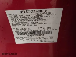 2011 Ford Flex Limited with VIN 2FMHK6DC5BBD06936, listed as a IAAI auction lot 42082729 with 87,939 mi miles. Bid and sale history available at carsss.com. Image 9.