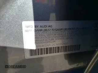 2012 Audi S4 Prestige with VIN WAUKGAFL2CA035940, listed as a Copart auction lot 76400614 with 131,836 mi miles and Salvage Title. Bid and sale history available at carsss.com. Image 12.