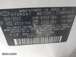 2023 Hyundai Sonata SEL Plus with VIN KMHL44J27PA275714, listed as a IAAI auction lot 41590344 with 64,951 mi miles. Bid and sale history available at carsss.com. Image 9.