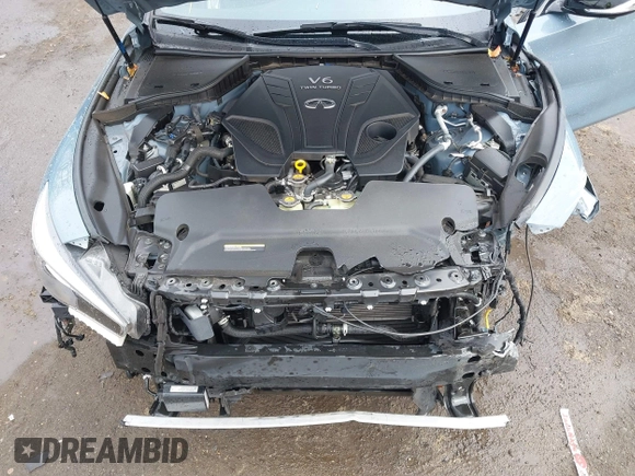 2021 Infiniti Q50 Red Sport 400 with VIN JN1FV7DR0MM880468, listed as a IAAI auction lot 41040172 with 30,715 mi miles and . Bid and sale history available at carsss.com. Image 10.