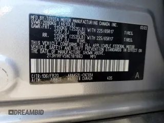 2022 Toyota RAV4 LE with VIN 2T3H1RFV5NC181883, listed as a Copart auction lot 57295335 with 57,508 mi miles and Salvage title. Bid and sale history available at DreamBid. Image 13.