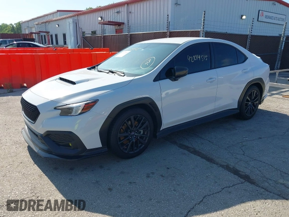 2022 Subaru WRX Premium with VIN JF1VBAF63N9003498, listed as a IAAI auction lot 42249515 with 33,796 mi miles and . Bid and sale history available at DreamBid. Image 2.