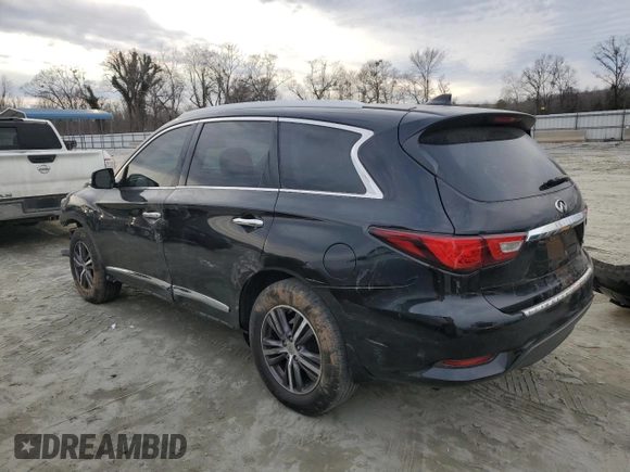 2017 Infiniti QX60 with VIN 5N1DL0MMXHC550625, listed as a Copart auction lot 43181305 with 90,729 mi miles and Salvage Title. Bid and sale history available at carsss.com. Image 2.