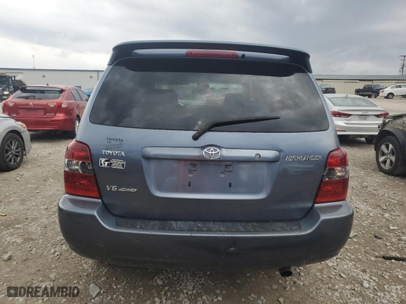2006 Toyota Highlander w/3rd Row with VIN JTEEP21A660141888, listed as a Copart auction lot 44255575 with 210,929 mi miles and Salvage Title. Bid and sale history available at carsss.com. Image 6.