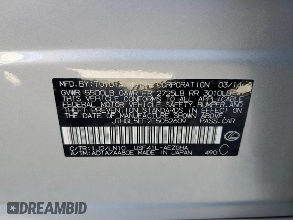 2014 Lexus LS 460 L z VIN JTHGL5EF2E5052609, wystawiony jako Copart lot #76527424 z przebiegiem 104 932 mil mil oraz Szkoda całkowita • Salvage title. Historia ofert i sprzedaży dostępna na DreamBid. Obrazek 14.