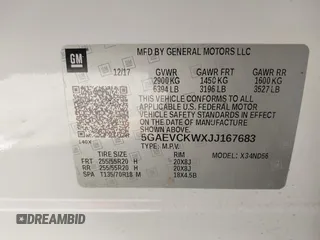 2018 Buick Enclave Avenir with VIN 5GAEVCKWXJJ167683, listed as a IAAI auction lot 41763651 with 168,654 mi miles and . Bid and sale history available at DreamBid. Image 9.
