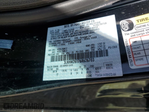 2006 Lincoln Zephyr z VIN 3LNHM26176R626703, wystawiony jako Copart lot #73480604 z przebiegiem 86 041 mil mil oraz Szkoda całkowita • Salvage title. Historia ofert i sprzedaży dostępna na DreamBid. Obrazek 12.