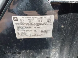 2015 Chevrolet Equinox LT with VIN 2GNALBEK4F6419817, listed as a IAAI auction lot 41890823 with 99,386 mi miles. Bid and sale history available at carsss.com. Image 9.