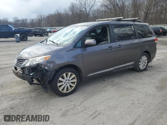 2013 Toyota Sienna LE with VIN 5TDJK3DC9DS049835, listed as a Copart auction lot 50338875 with 209,185 mi miles and Salvage Title. Bid and sale history available at carsss.com. Image 1.