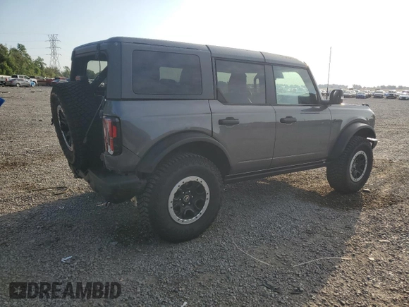 2024 Ford Bronco Badlands with VIN 1FMEE9BP4RLA21303, listed as a Copart auction lot 53457375 with 13,881 mi miles and Salvage title. Bid and sale history available at DreamBid. Image 3.