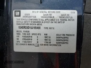 2009 GMC Acadia SLT2 z VIN 1GKER33D19J185490, wystawiony jako Copart lot #55452485 z przebiegiem 165 001 mil mil oraz Nie do naprawy • Non repairable. Historia ofert i sprzedaży dostępna na DreamBid. Obrazek 13.