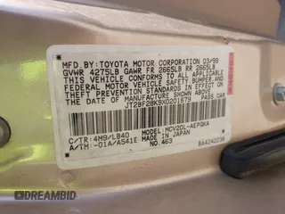 1999 Toyota Camry LE z VIN JT2BF28K9X0201679, wystawiony jako IAAI lot #42037008 z przebiegiem 107 928 mil mil oraz . Historia ofert i sprzedaży dostępna na DreamBid. Obrazek 9.